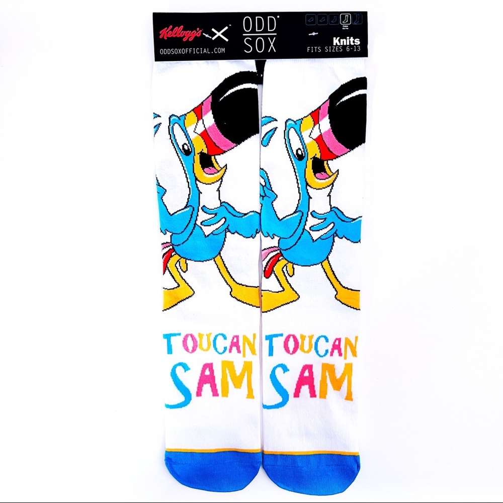 Odd Sox Froot Loops Cereal Crew Socks Mens Womens Mascot Toucan Sam Mascot Gift